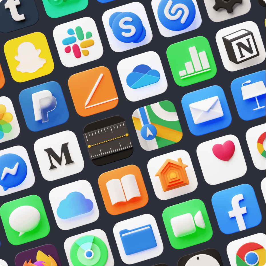Colorful iOS 3d icon